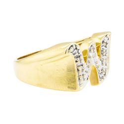 0.05 ctw Diamond "W" Ring - 14KT Yellow Gold