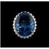 Image 2 : 14KT White Gold 35.89 ctw Topaz and Diamond Ring