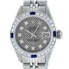 Image 1 : Rolex Ladies Stainless Steel Slate Grey Stamp Diamond & Sapphire Datejust Wristw