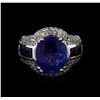Image 2 : 12.45 ctw Sapphire and Diamond Ring - 14KT White Gold