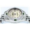 Image 7 : Rolex Ladies Stainless Steel Yellow MOP Diamond & Emerald Datejust Wristwatch