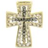 Image 3 : 14k Two Tone Gold 1.00 ctw Champagne & White Diamond Petite Cross Slide Pendant