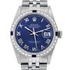 Image 1 : Rolex Mens Stainless Steel Blue Roman Diamond & Sapphire 36MM Datejust Wristwatc