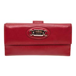 Gucci Red Leather Continental Wallet