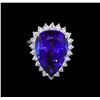 Image 2 : 14KT White Gold GIA Certified 16.98 ctw Tanzanite and Diamond Ring