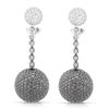 Image 1 : 18k White Gold 6.34CTW Diamond and Black Diamondsand Brown Diamonds Earrings, (V