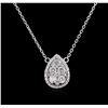 Image 1 : 14KT White Gold 0.85 ctw Diamond Necklace