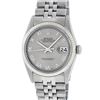 Image 2 : Rolex Mens Stainless Steel 36MM Slate Grey Roman Datejust Wristwatch
