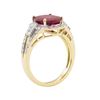 Image 4 : 4.65 ctw Ruby and Diamond Ring - 14KT Yellow Gold