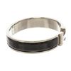 Image 3 : Hermes Black Enamel Palladium Plated Narrow Clic Clac H Bracelet PM