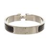 Image 4 : Hermes Black Enamel Palladium Plated Narrow Clic Clac H Bracelet PM