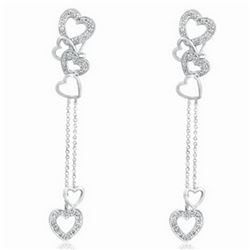 18k White Gold 0.32CTW Diamond Earrings, (I2 /J)