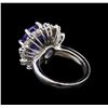 Image 3 : 14KT White Gold 9.22 ctw Tanzanite, Sapphire and Diamond Ring