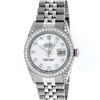 Image 2 : Rolex Mens Stainless Steel MOP Diamond Lugs 36MM Datejust Wristwatch