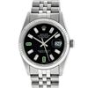 Image 2 : Rolex Mens Stainless Steel 36mm Black Diamond Dial Datejust Wristwatch