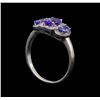 Image 4 : 14KT White Gold 0.99 ctw Tanzanite and Tanzanite Ring
