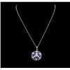 Image 1 : 2.88 ctw Tanzanite, Sapphire and Diamond Necklace - 14KT White Gold