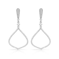 14k White Gold 0.87CTW Diamond Earrings, (SI3/G)