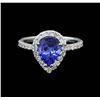 Image 2 : 2.20 ctw Tanzanite and Diamond Ring - 14KT White Gold