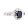 Image 1 : 2.20 ctw Sapphire And Diamond Ring - 14KT White Gold