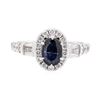 Image 2 : 2.20 ctw Sapphire And Diamond Ring - 14KT White Gold