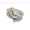 Image 2 : Chanel Matte Silver Camellia Flower Brooch