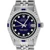 Image 1 : Rolex Mens Stainless Steel Diamond Lugs Blue Vignette & Sapphire Datejust Wristw