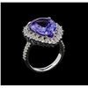 Image 4 : 9.24 ctw Tanzanite and Diamond Ring - 14KT White Gold