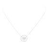 Image 2 : 0.38 ctw Diamond Starburst and Circle Pendant with Chain - 18KT White Gold