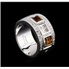 Image 4 : 0.54 ctw Citrine and White Sapphire Ring - .925 Silver