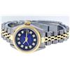 Image 9 : Rolex Ladies 2 Tone 14K Blue Vignette Diamond 26MM Datejust Wristwatch