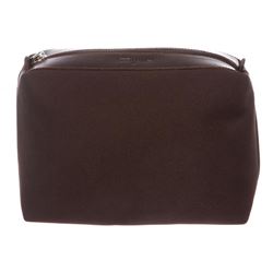 Salvatore Ferragamo Brown Canvas Leather Pouch