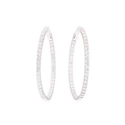 4.20 ctw Diamond Earrings - 14KT White Gold