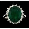 Image 2 : 6.88 ctw Emerald and Diamond Ring - 14KT White Gold