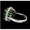 Image 3 : 6.88 ctw Emerald and Diamond Ring - 14KT White Gold