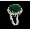 Image 4 : 6.88 ctw Emerald and Diamond Ring - 14KT White Gold