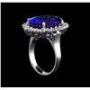 Image 4 : GIA Cert 11.40 ctw Tanzanite and Diamond Ring - 14KT White Gold