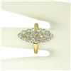 Image 3 : Platinum & 14k Yellow Gold Old Rose Cut Diamond Marquise Ring