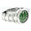Image 2 : Rolex Mens SS 41MM Green Roman Diamond Datejust 2 Oyster Band Wristwatch With Bo