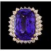 Image 2 : 17.77 ctw Tanzanite and Diamond Ring - 14KT Rose Gold