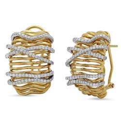 18k Gold 0.98CTW Diamond Earrings, (VS1-VS2/G)