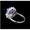 Image 3 : 14KT White Gold 4.37 ctw Tanzanite and Diamond Ring