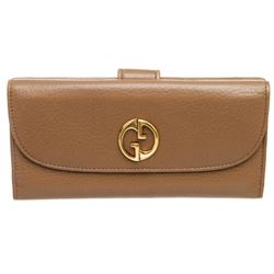Gucci Brown Leather Vintage Long Wallet