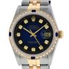 Image 1 : Rolex Mens 2 Tone 14K Blue Vignette Diamond & Sapphire Datejust Wristwatch