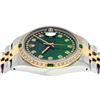 Image 3 : Rolex Mens 2 Tone 14K Green String Diamond & Emerald Datejust Wristwatch