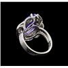 Image 3 : 4.52 ctw Tanzanite and Diamond Ring - 14KT White Gold
