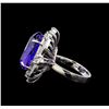 Image 3 : GIA Cert 16.34 ctw Tanzanite and Diamond Ring - 14KT White Gold