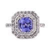 Image 2 : 3.34 ctw Blue Sapphire And Diamond Ring - 18KT White Gold