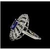 Image 3 : 3.56 ctw Tanzanite and Diamond Ring - 14KT White Gold