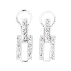 0.70 ctw Diamond Earrings - 14KT White Gold